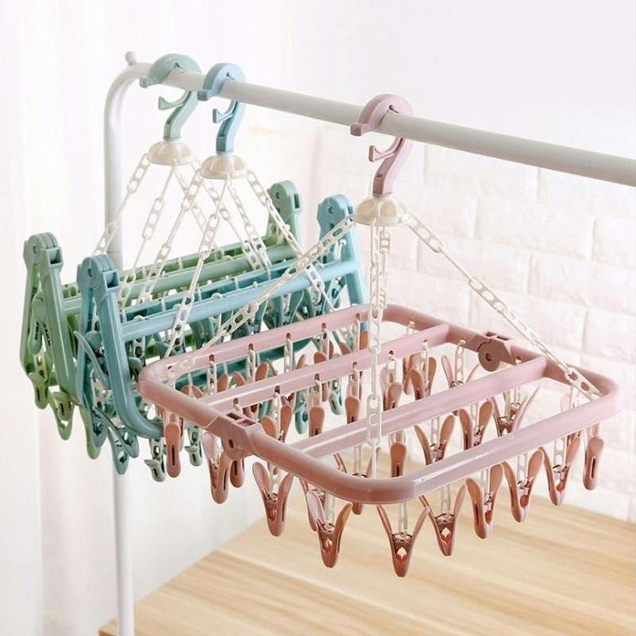 Baby Clothing Hanging Rack - 1 قطعة 32 مقاطع الملابس القابلة