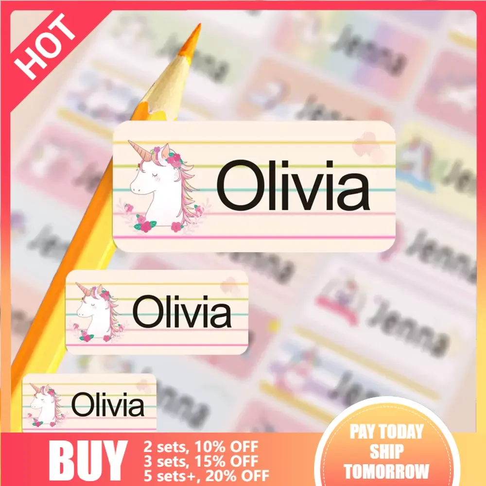 Baby Clothing Labels - ملصق اسم متعدد الحجم، اسم أول