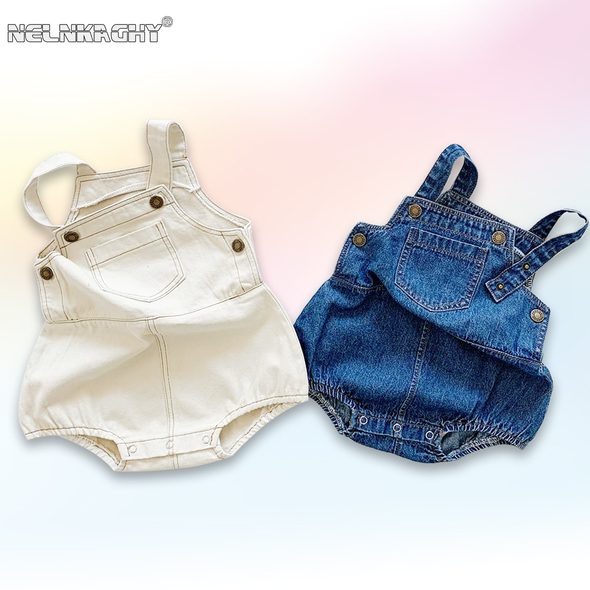 Baby Overall Denim - جديد 2025 في الصيف للأطفال حديثي