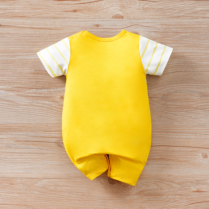 طباعة حيوانات لطيفة مع حمالات  - مراجعة Baby Clothing Yellow وسعره