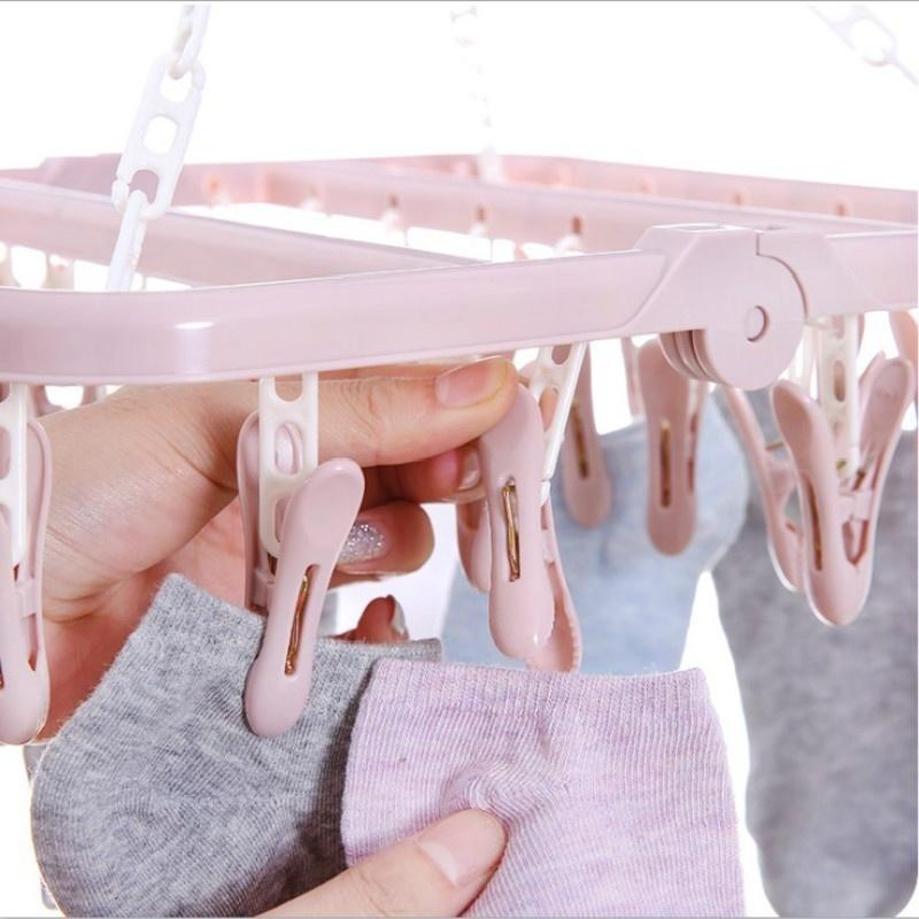 1 قطعة 32 مقاطع الملابس القابل - مراجعة Baby Clothing Hanging Rack وسعره