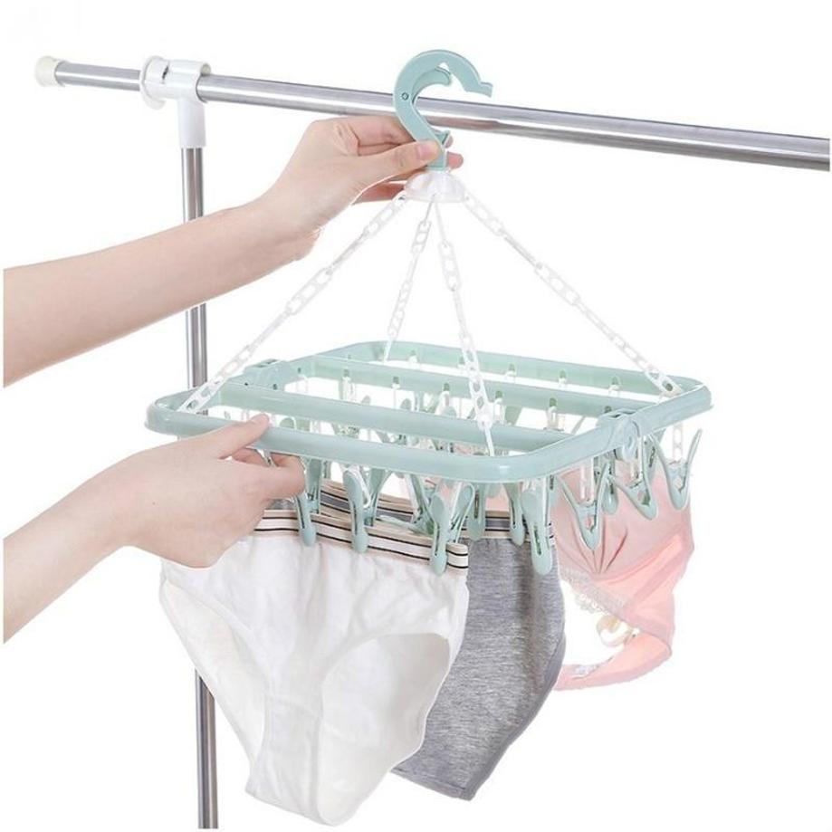 1 قطعة 32 مقاطع الملابس القابل - مراجعة Baby Clothing Hanging Rack وسعره