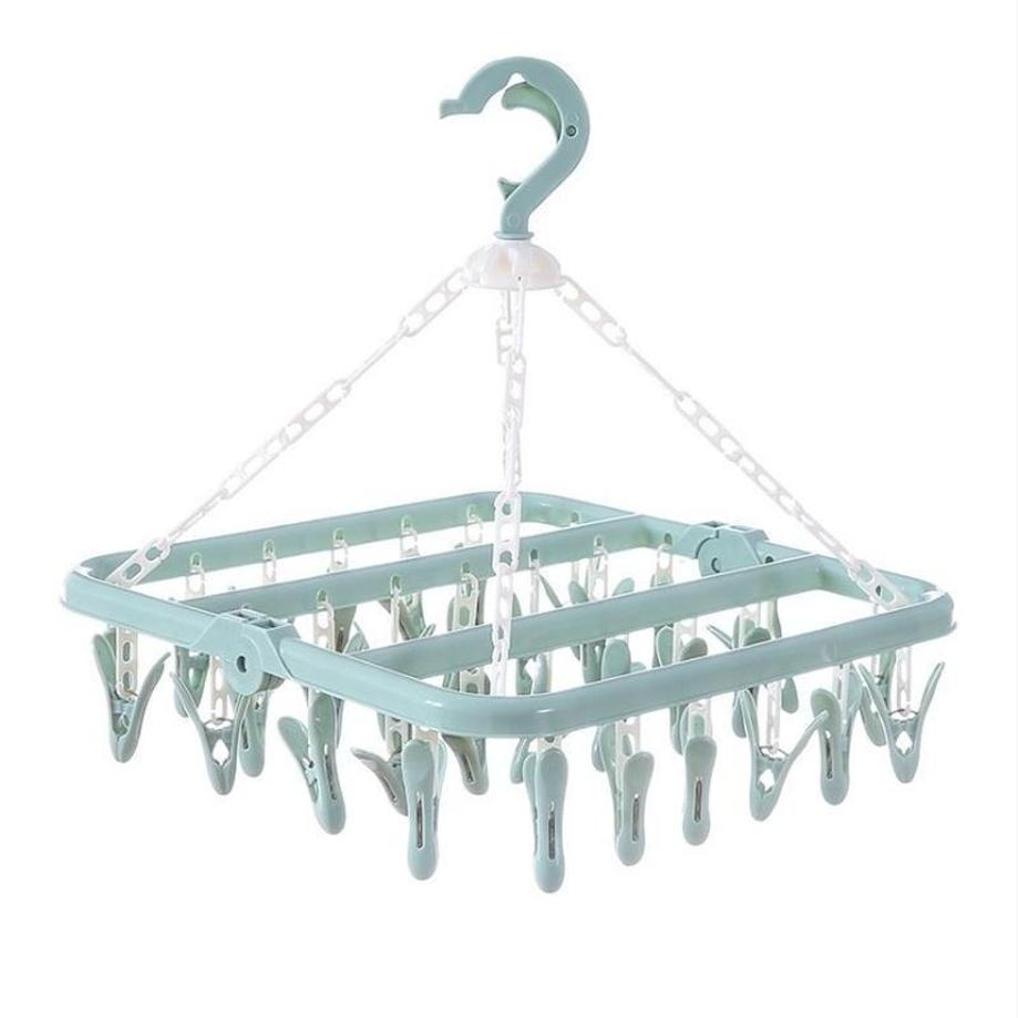 1 قطعة 32 مقاطع الملابس القابل - مراجعة Baby Clothing Hanging Rack وسعره