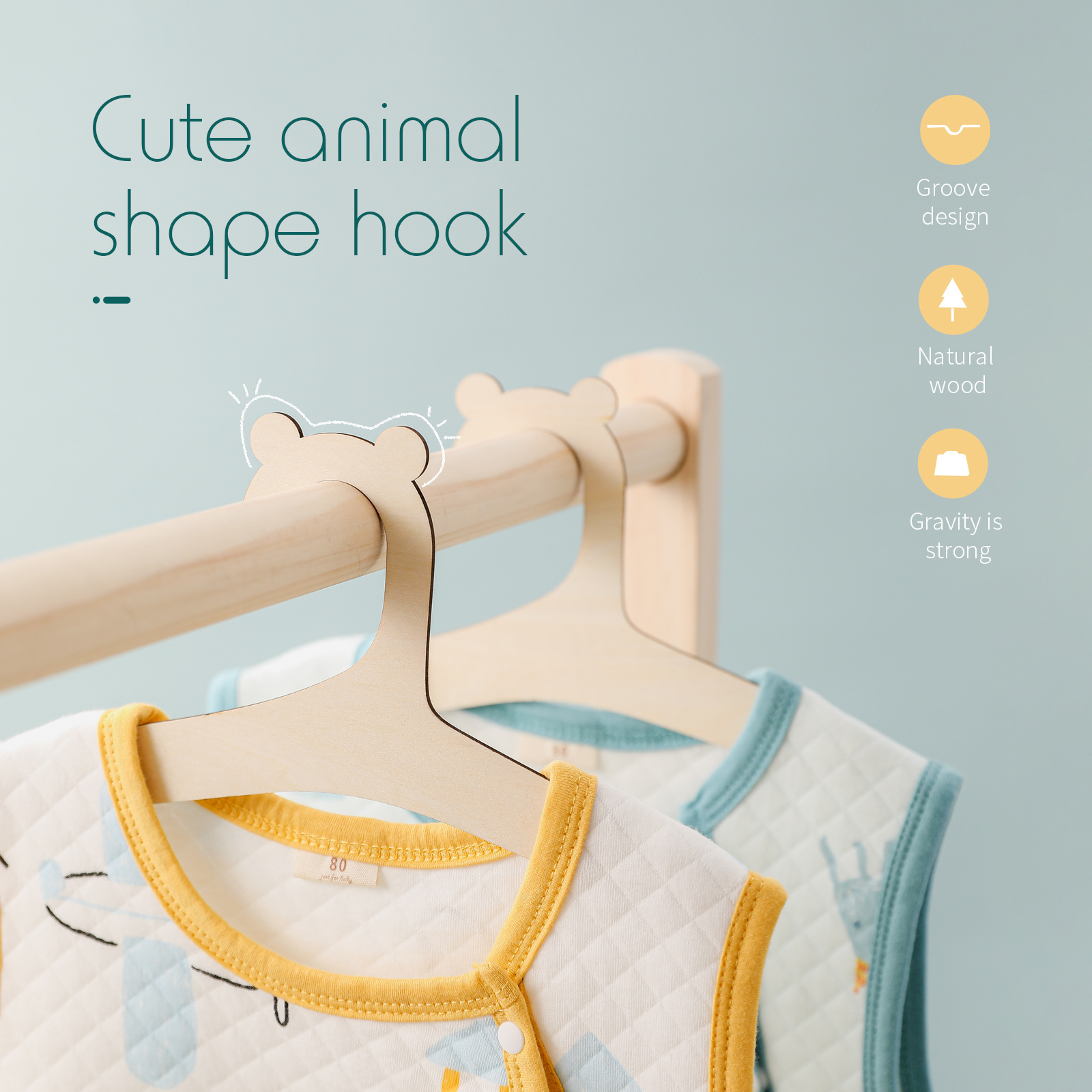 5/10 قطع شماعات خشبية للأطفال، - مراجعة Baby Clothing Hanging Rack وسعره