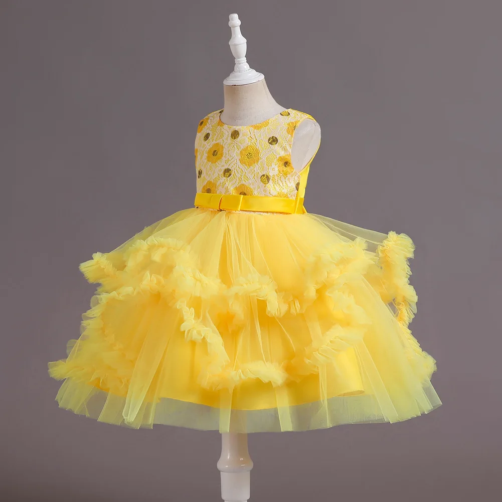 أصفر أحمر أزرق بلا أكمام توتو  - مراجعة Baby Clothing Yellow وسعره